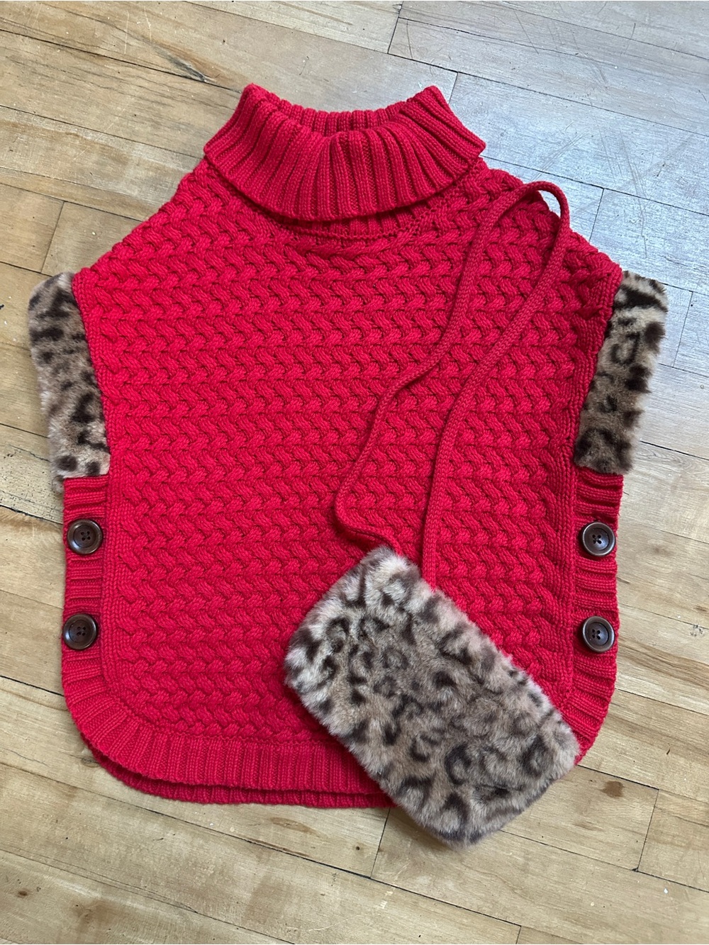 Little Girl Turtleneck Tunic with Purse & Faux FurTrim